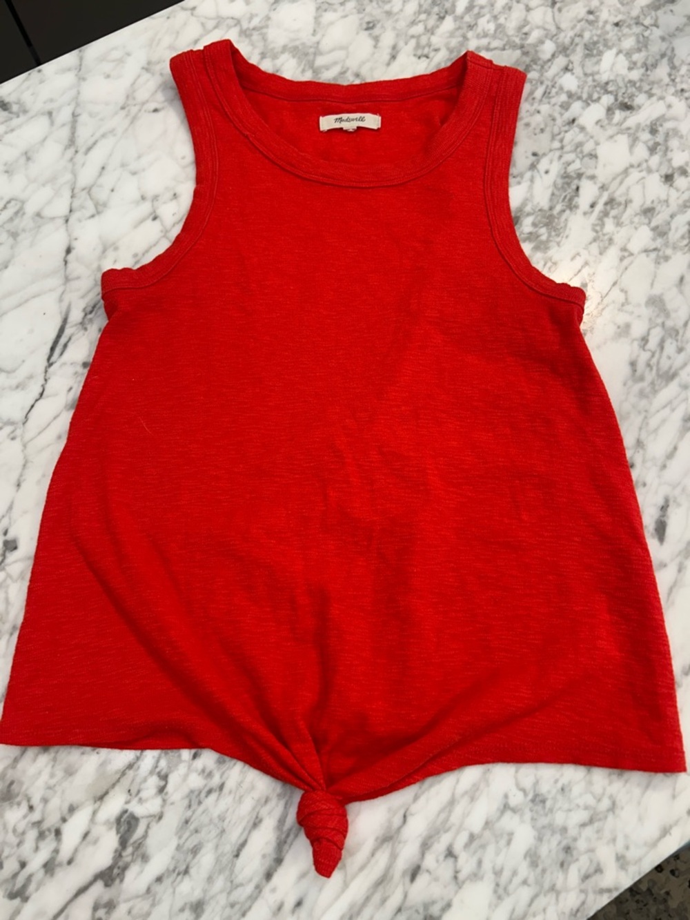 Madewell Red Knot-Front Tank Top
